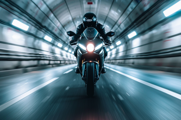 Voyage en moto à travers le tunnel sous la Manche