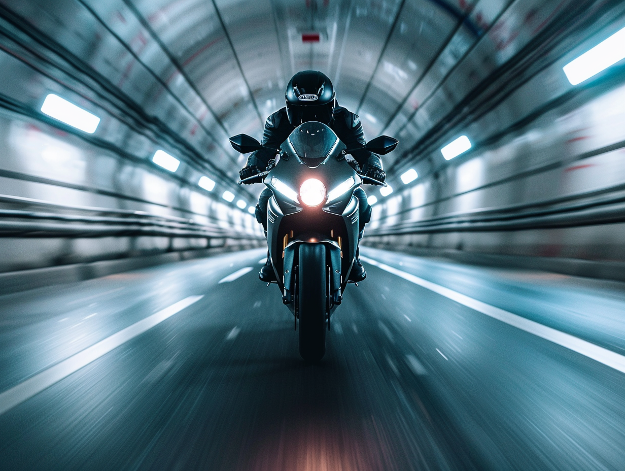 Voyage en moto à travers le tunnel sous la Manche